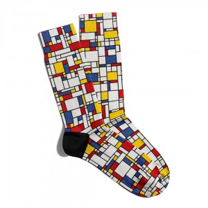 Eğlenceli Çorap Unisex  Geometrik Renkli Çizgi Baskılı Çorap ECSOKET202