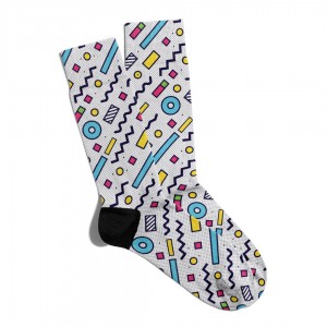 Eğlenceli Çorap Unisex Geometrik Cizgi Desen Baskılı Çorap ECSOKET212