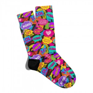 Eğlenceli Çorap Unisex XOXO BFF PopArt Baskılı Çorap ECSOKET219