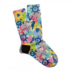 Eğlenceli Çorap Unisex  Sea Skull XG2 Baskılı Çorap ECSOKET224