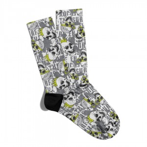 Eğlenceli Çorap Unisex Rock Skull Baskılı Çorap ECSOKET228