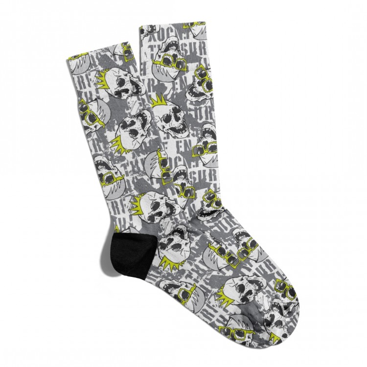 Eğlenceli Çorap Unisex Rock Skull Baskılı Çorap ECSOKET228 Eğlenceli Çorap Unisex Rock Skull Baskılı Çorap ECSOKET228