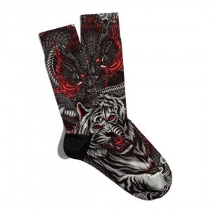 Eğlenceli Çorap Unisex  Animal Kaplan Desen Baskılı Çorap ECSOKET232