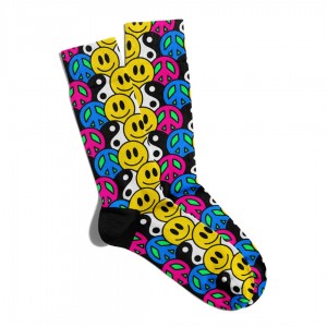 Eğlenceli Çorap Unisex PopArt Emoji Peace Baskılı Çorap ECSOKET236