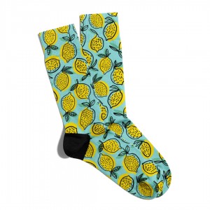 Eğlenceli Çorap Unisex  Yaz Tasarımlı Limon Desen Baskılı Çorap ECSOKET241