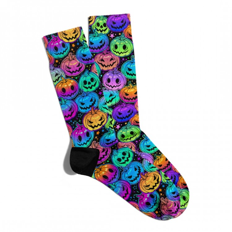 Eğlenceli Çorap Unisex Halloween Skull Baskılı Çorap ECSOKET243