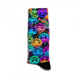 Eğlenceli Çorap Unisex Halloween Skull Baskılı Çorap ECSOKET243