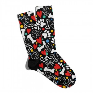 Eğlenceli Çorap Unisex I love Pati  Kalp  Baskılı Çorap ECSOKET245