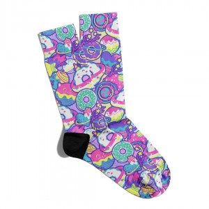 Eğlenceli Çorap Unisex Donut Pk PopArt Baskılı Çorap ECSOKET246