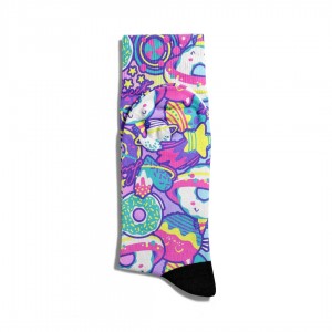 Eğlenceli Çorap Unisex Donut Pk PopArt Baskılı Çorap ECSOKET246