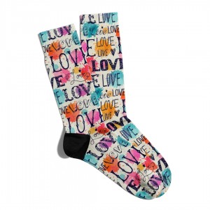 Eğlenceli Çorap Unisex  Cool Love Love PopArt Baskılı Çorap ECSOKET247