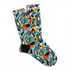 Eğlenceli Çorap Unisex  Renk Geçişleri PopArt Baskılı Çorap ECSOKET249