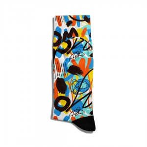 Eğlenceli Çorap Unisex  Renk Geçişleri PopArt Baskılı Çorap ECSOKET249