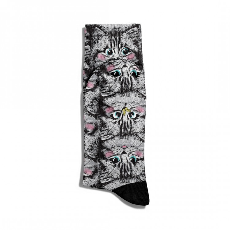 Eğlenceli Çorap Unisex  Şaşkın Kediler  Baskılı Çorap ECSOKET254