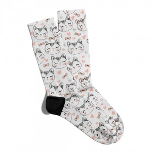 Eğlenceli Çorap Unisex  Sevimli Şeker Kedi Baskılı Çorap ECSOKET259