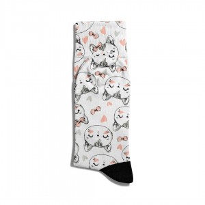 Eğlenceli Çorap Unisex  Sevimli Şeker Kedi Baskılı Çorap ECSOKET259