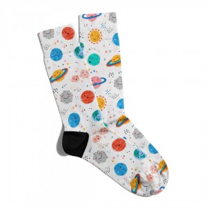 Eğlenceli Çorap Unisex Space PopArt Desen Baskılı Çorap ECSOKET261