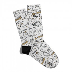 Eğlenceli Çorap Unisex Love Cat Meoow Baskılı Çorap ECSOKET268