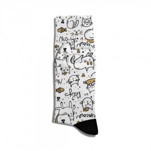 Eğlenceli Çorap Unisex Love Cat Meoow Baskılı Çorap ECSOKET268