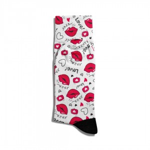 Eğlenceli Çorap Unisex Xoxo Love Kiss Baskılı Çorap ECSOKET270