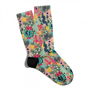 Eğlenceli Çorap Unisex Summer Kaktüs Desen Baskılı Çorap ECSOKET279
