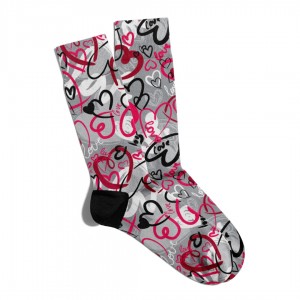 Eğlenceli Çorap Unisex Love Kalp Detaylı Baskılı Çorap ECSOKET289