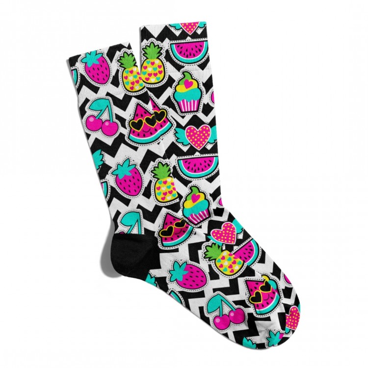 Eğlenceli Çorap Unisex Yaz Meyve Desen  PopARt Baskılı Çorap ECSOKET303