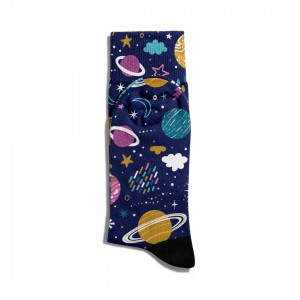 Eğlenceli Çorap Unisex  PopArt Desen Space Baskılı Çorap ECSOKET304