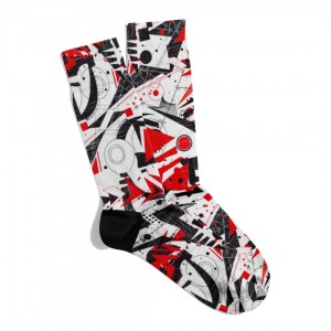 Eğlenceli Çorap Unisex Geometrik Karışık Etnik Desen Baskılı Çorap ECSOKET311