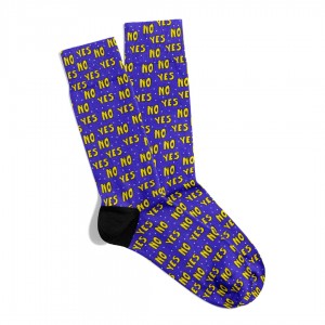 Eğlenceli Çorap Unisex Yes Or No PopArt Baskılı Çorap ECSOKET321
