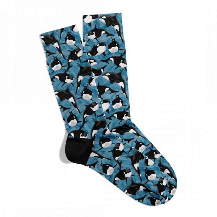Eğlenceli Çorap Unisex Siyah Yunus Balığı Baskılı Çorap ECSOKET326 Eğlenceli Çorap Unisex Siyah Yunus Balığı Baskılı Çorap ECSOKET326