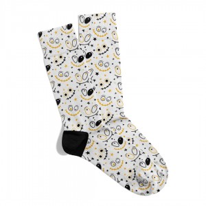 Eğlenceli Çorap Unisex Şaşkın Skull Emoji Baskılı Çorap ECSOKET332