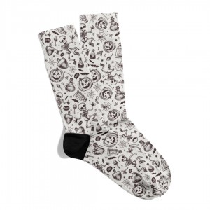 Eğlenceli Çorap Unisex Kuru Kafa Bal Kabağı Baskılı Çorap ECSOKET333