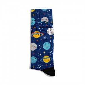 Eğlenceli Çorap PopArt Uzay Space Desen Baskılı Çorap ECSOKET367