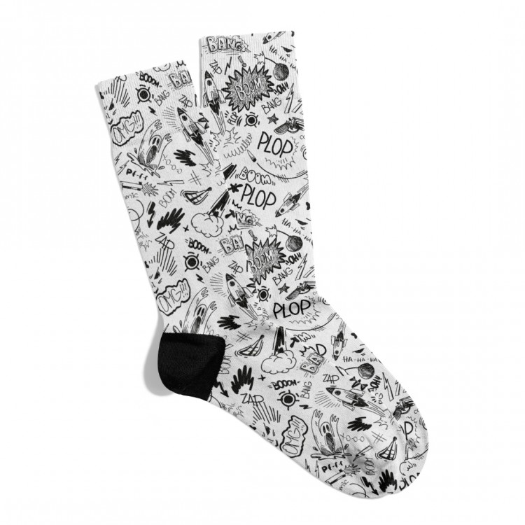 Eğlenceli Çorap Unisex PopArt Boom Pow Desen Baskılı Çorap EGLNCN369