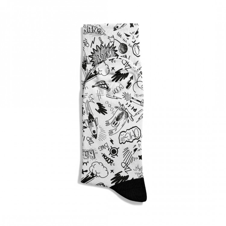 Eğlenceli Çorap Unisex PopArt Boom Pow Desen Baskılı Çorap EGLNCN369