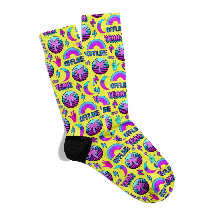 Eğlenceli Çorap Unisex Summer Holidays PopArt Desen Baskılı Çorap ECSOKET373