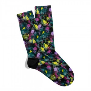 Eğlenceli Çorap Unisex Etnik Skull Kuru Kafa Desen Baskılı Çorap ECSOKET377