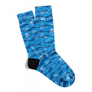 Eğlenceli Çorap Unisex Skull Balık Baskılı Çorap ECSOKET384