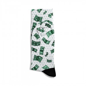 Eğlenceli Çorap Unisex Yeşil Money Desen Baskılı Çorap ECSOKET385