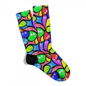 Eğlenceli Çorap Unisex PopArt Renkli Baskılı Çorap ECSOKET396