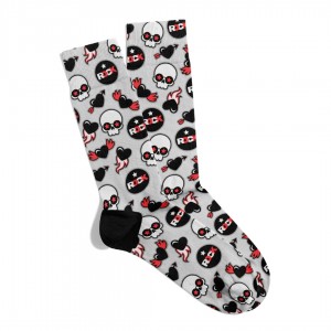 Eğlenceli Çorap Unisex Rock Kuru Kafa Desen Baskılı Çorap ECSOKET400