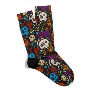 Eğlenceli Çorap Unisex Skull Halloween Desen Baskılı Çorap ECSOKET401