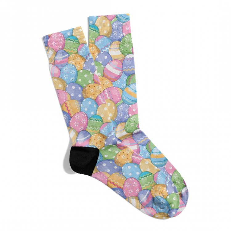 Eğlenceli Çorap Unisex Renkli Yumurtalar Desen Baskılı Çorap ECSOKET407
