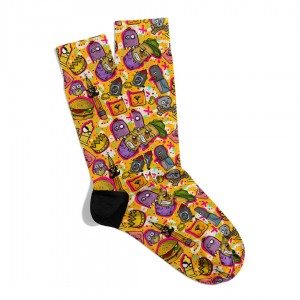 Eğlenceli Çorap Unisex  Food Halloween Desen Baskılı Çorap ECSOKET412