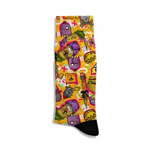 Eğlenceli Çorap Unisex  Food Halloween Desen Baskılı Çorap ECSOKET412