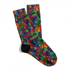 Eğlenceli Çorap Unisex Flower Renkli Desen Baskılı Çorap ECSOKET418