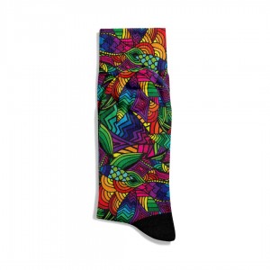 Eğlenceli Çorap Unisex Flower Renkli Desen Baskılı Çorap ECSOKET418