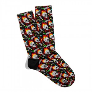 Eğlenceli Çorap Unisex Kuru Kafa Ats Baskılı Çorap ECSOKET423