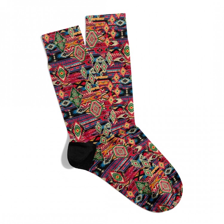 Eğlenceli Çorap  Unisex Geometrik Karışık Etnik Desen Baskılı Çorap ECSOKET424
